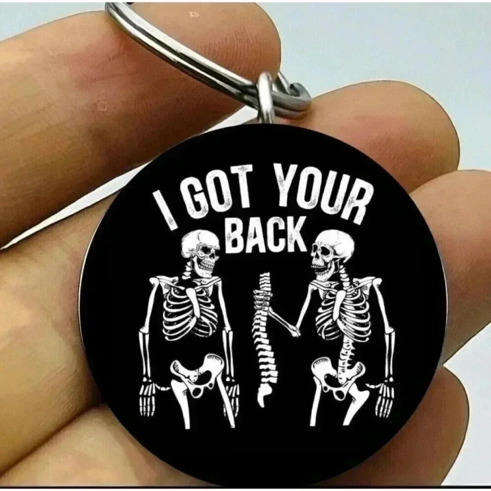 Skelton I Got Your Back Skull Funny Love Joke Cute Keychain